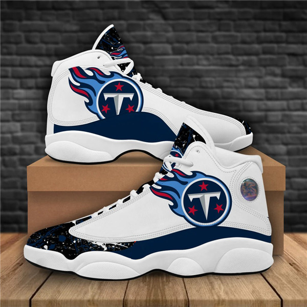 Women's Tennessee Titans AJ13 Series High Top Leather Sneakers 002